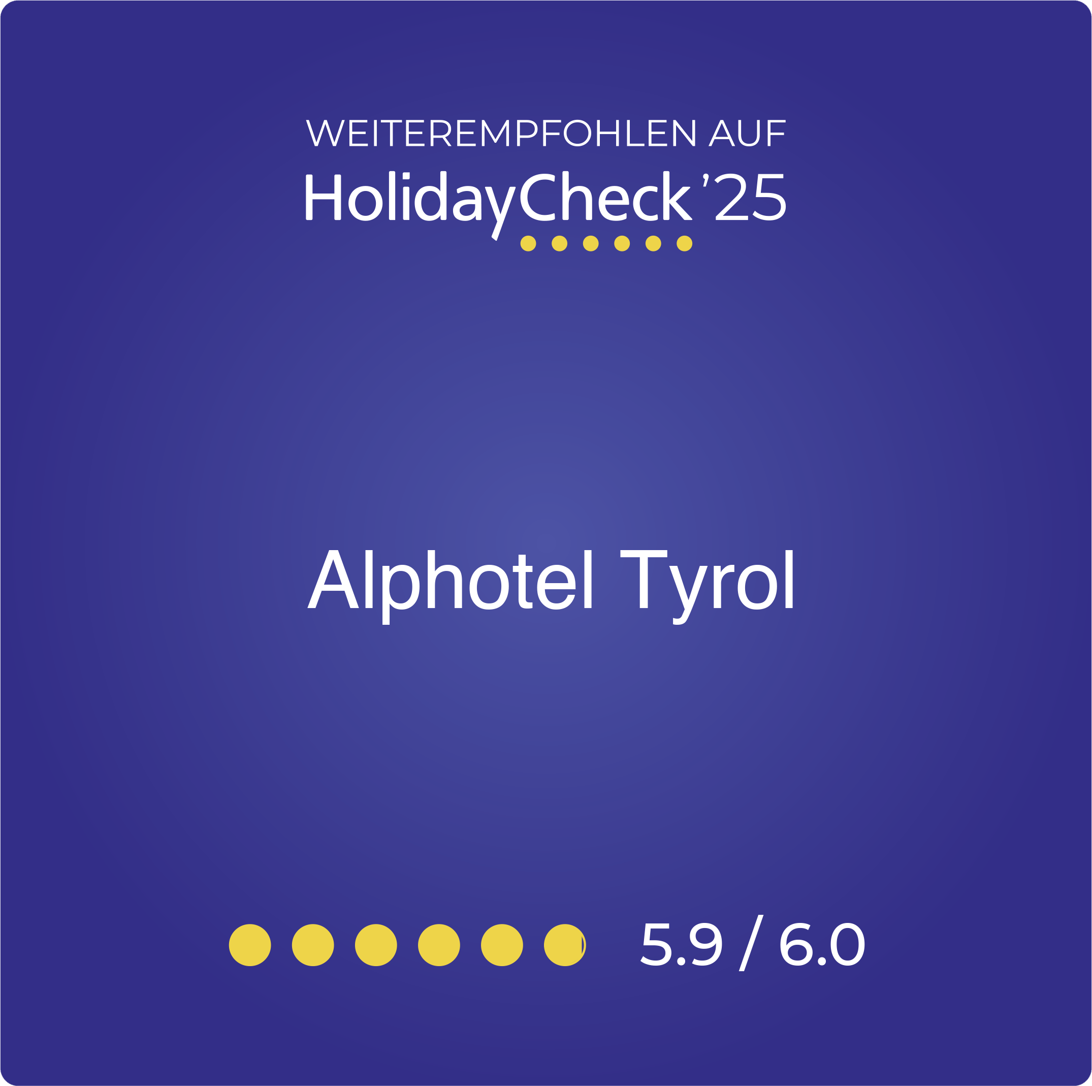 Holidaycheck: Zertifikat für Exzellenz