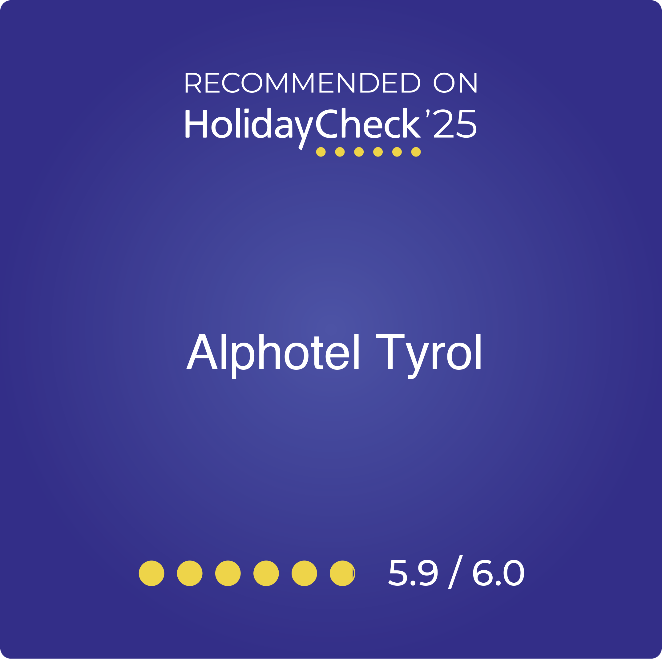 Holidaycheck: Certificate of Excellence